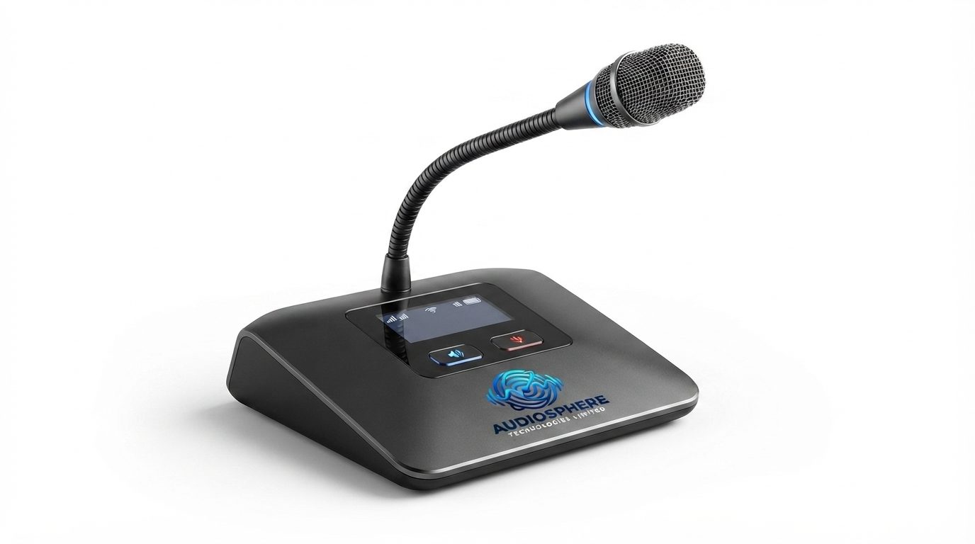 Conference microphone unit on display